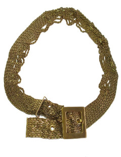 CHANEL 9 chains belt in gilt metal