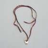 HERMES silk link necklace and silver metal horse head pendant