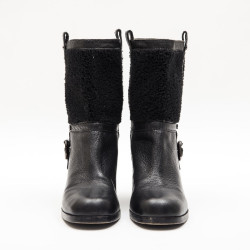 Mi-bottes T 38 CELINE Bi-matière noir