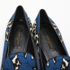 LOUIS VUITTON T39 Richelieu ballerina in blue and leopard pattern fabric