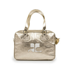 COURREGES bag in golden smooth lambskin leather