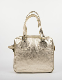 COURREGES bag in golden smooth lambskin leather