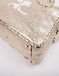 COURREGES bag in golden smooth lambskin leather