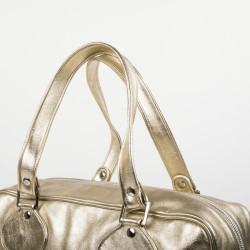 COURREGES bag in golden smooth lambskin leather