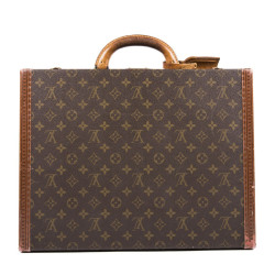 LOUIS VUITTON 'Président' briefcase in brown monogram canvas and leather