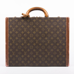 LOUIS VUITTON 'Président' briefcase in brown monogram canvas and leather