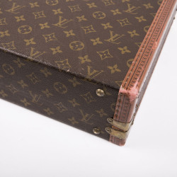 LOUIS VUITTON 'Président' briefcase in brown monogram canvas and leather