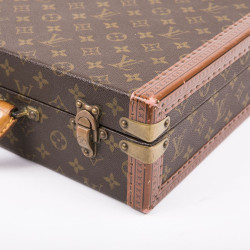 LOUIS VUITTON 'Président' briefcase in brown monogram canvas and leather