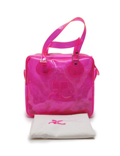 Sac COURREGES en plastique rose transparent