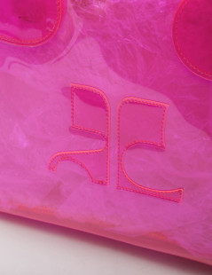 Sac COURREGES en plastique rose transparent