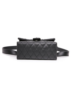 Pochette banane CHANEL cuir grainé noir