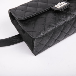 Pochette banane CHANEL cuir grainé noir