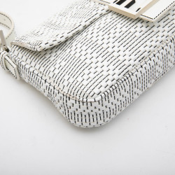 FENDI baguette bag in white patent breaded leather