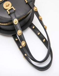 VERSACE 'Tribute' bowling bag in black calfskin leather