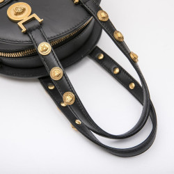 VERSACE 'Tribute' bowling bag in black calfskin leather