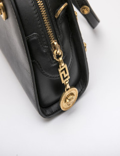 VERSACE 'Tribute' bowling bag in black calfskin leather