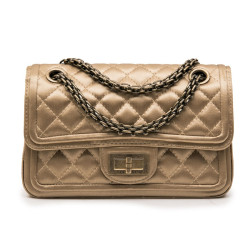 Sac CHANEL "Paris-Shanghai" satin duchesse doré