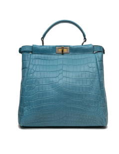 Sac Peekaboo Fendi crocodile bleu turquoise