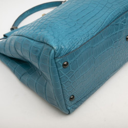 Sac Peekaboo Fendi crocodile bleu turquoise