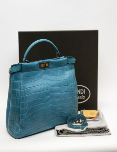 Peekaboo Fendi bleu turquoise