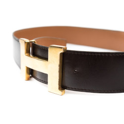 Ceinture HERMES  en cuir box marron Vintage