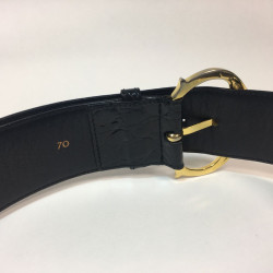 Ceinture T 70 CELINE vintage en crocodile noir 