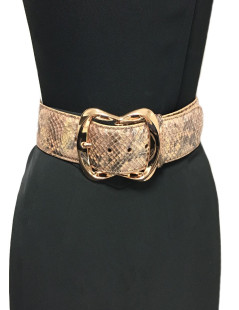 Ceinture ALEXANDER Mc QUEEN T75 en cuir exotique python rose irisé