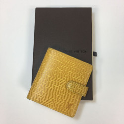 Porte cartes LOUIS VUITTON en cuir épi jaune