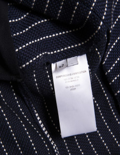 BALENCIAGA  jacket in navy blue cotton and white stripes size 42