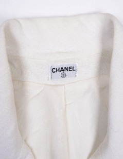 Veste CHANEL en lin écru