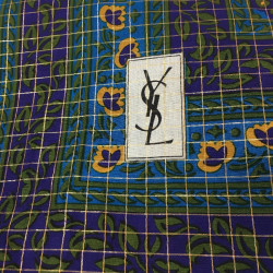 YVES SAINT LAURENT stole in cotton and gold threads