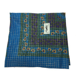 YVES SAINT LAURENT stole in cotton and gold threads