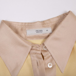 PRADA shirt dress in pale yellow silk size 38FR