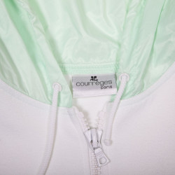 Robe sweat COURREGES blanche et capuche verte