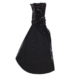 BALMAIN black sequins long dress size 38FR