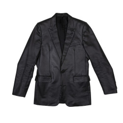 DIOR blazer in black coated cotton canvas size 48IT 44FR