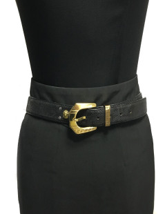 VERSACE versus belt in black python pattern leather size 90 FR