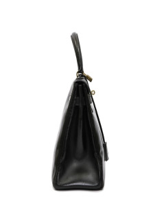 HERMES vintage Kelly 32 bag in black box leather