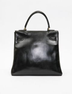 HERMES vintage Kelly 32 bag in black box leather