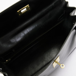  Kelly 32 HERMES Vintage box noir