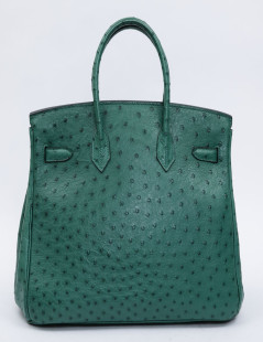 Birkin 35 HERMES en autruche vert