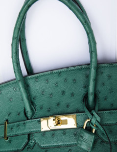 Birkin 35 HERMES en autruche vert