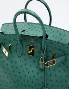 Birkin 35 HERMES en autruche vert