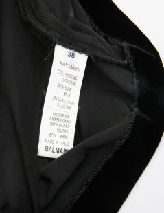 Pull BALMAIN en velours stretch noir