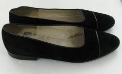 Ballerines CHANEL en daim noir T.38,5