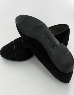 Ballerines CHANEL en daim noir T.38,5