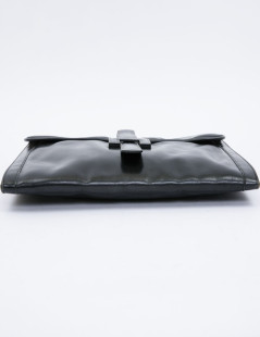 HERMES vintage large model Jige clutch in black box leather