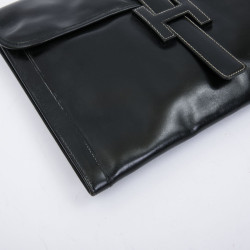 Pochette Jige GM HERMES cuir box noir Vintage