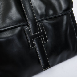 Pochette Jige GM HERMES cuir box noir Vintage