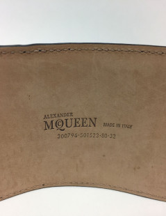 ALEXANDER Mc QUEEN size 80 large belt in black leather